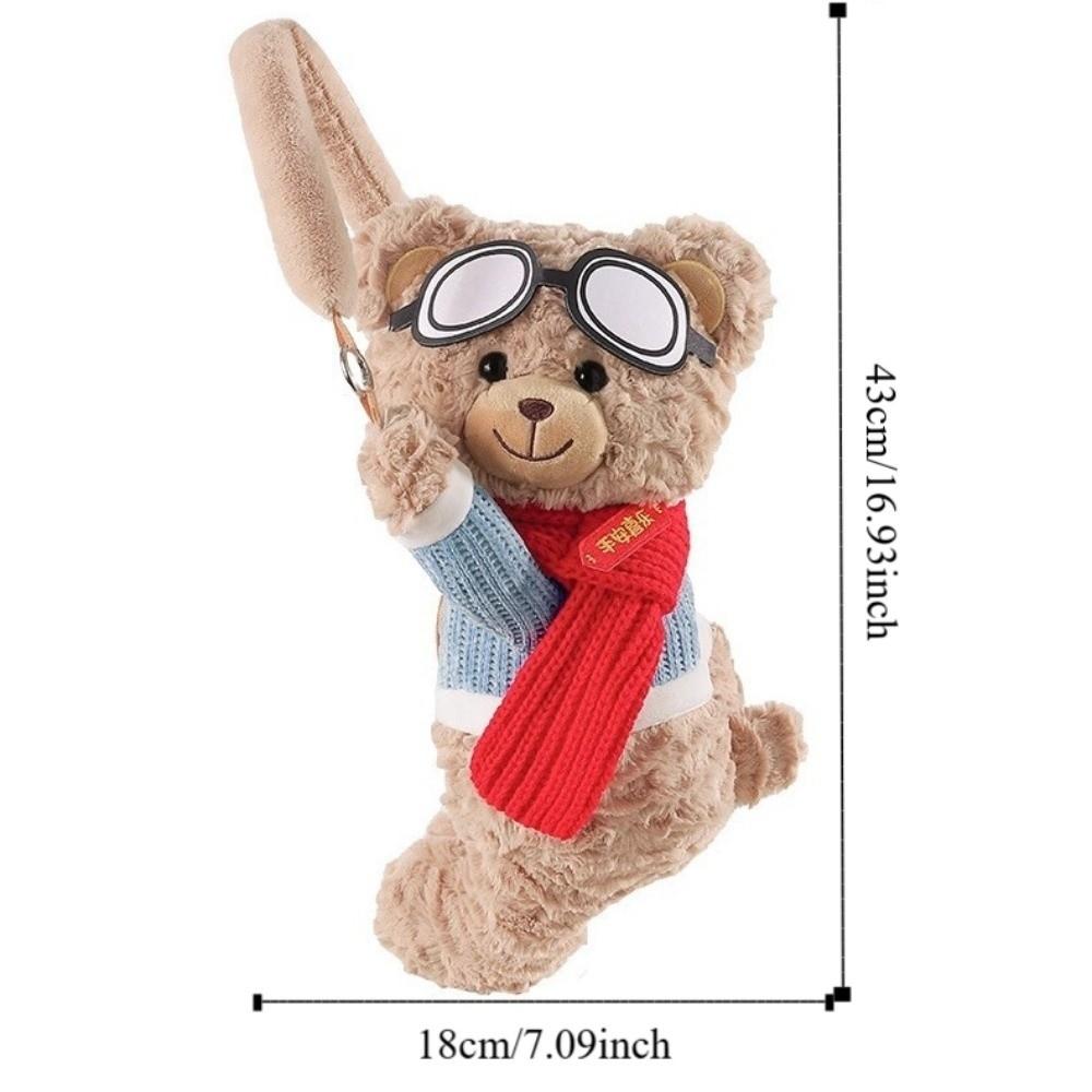 Soft Tissue Box Short Plush Bear Shape Multi-functional Storage Bag Cute Car Paper Box  Office