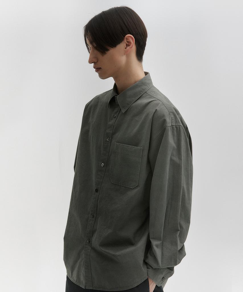 BLANKROOM Pitched Dyed Shirt_Charcoal