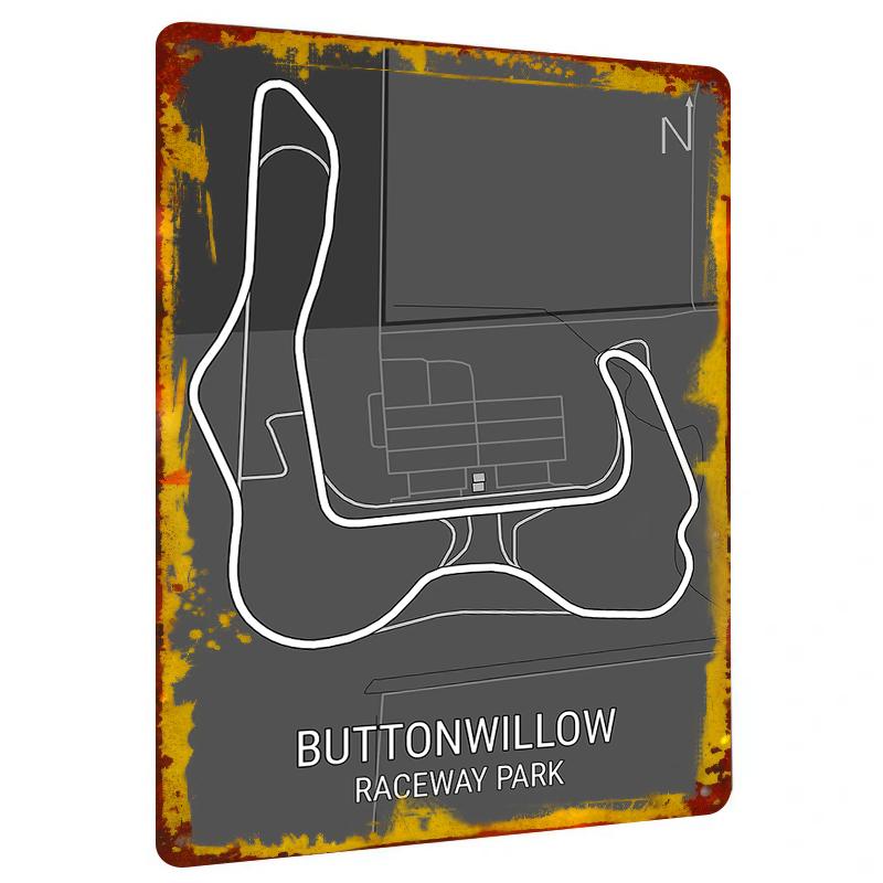 

Buttonwillow Raceway Park Track Layout Metal Wall Art Decor for Racing Enthusiasts 20x30cm（7.8x11.8inch）