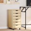 Rollbarer Aufbewahrungsschrank mit Schubladen MOSS Klarlack Finish 34 x 39 x 65,5 cm