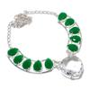 Amazing Emerald Gemstone Handmade 925 Sterling Silver Electroform Necklace, White Topaz Silver For Wife Unisex Pendant Anniversary Gifts