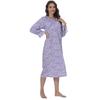 New Women's Casual Nightgown with Floral Pattern, Fringed Collar, and Ruffled Sleeves. Comfortable and Casual, Suitable for Home Use.