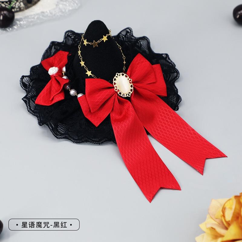 Gothic Magic Girl Hairpin Olita Hair Accessories Halloween Comics Hairpin Lace Bow Headgear Witch Hat