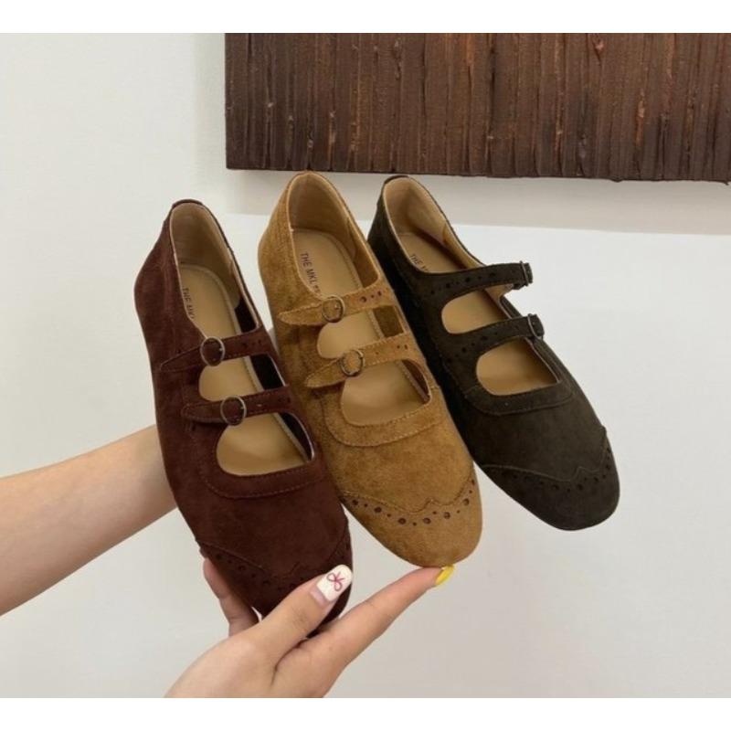 Fashion New Mary Janes Flats Shoes Ballet Casual Sneakers Women Sandals Loafers Trend Shallow Dress Suede Comfort Zapatos Mujer