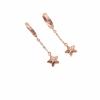Exquisite Russian Purple Gold Shiny Pentagram Earrings, Simple Niche Korean Version Versatile Rose Gold Plated Ear Buckles