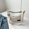 New Fashi Versatile Solid Color Nyl Letter Single Shoulder Bag Zipper Open Messenger Bag Adjustable Shoulder Strap Women Bag