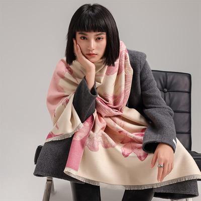 Sciarpa Double-Face in Finto Cashmere Cicogna della Foresta 2024 - Scialle Caldo di Alta Gamma per Autunno e Inverno