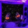 Black Light Tapestry UV Reactive Psychedelic Wall Hanging Dj Background  for Bedroom Dorm Indie Room Decor