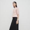 broadcast Women's Jacquard Round Neck Short Sleeve Knit Top
