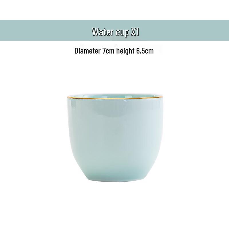 AilanhuiJia ME Jingdezhen Celadon Gold Rim Water Cup