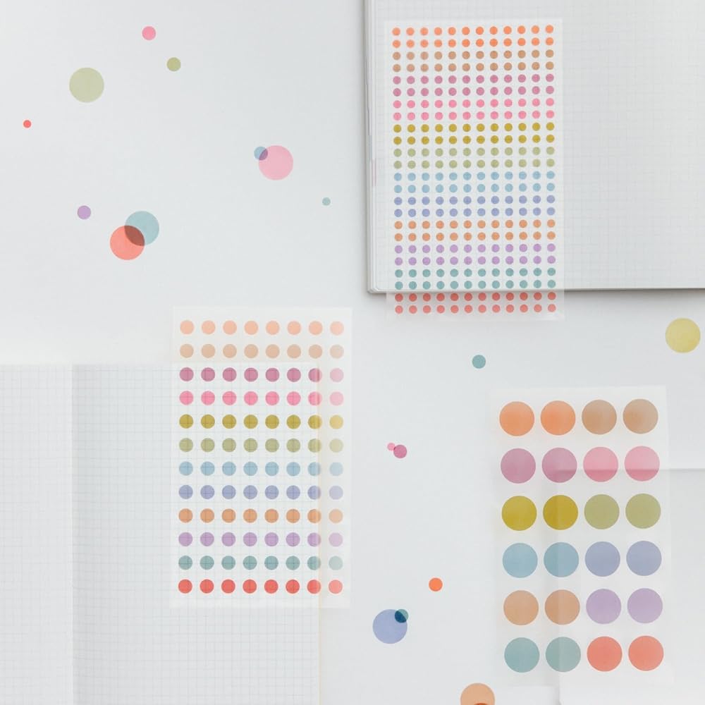 Hobonichi Techo Tsuki no Iro Transparent Round Stickers 6mm Planner Accessories
