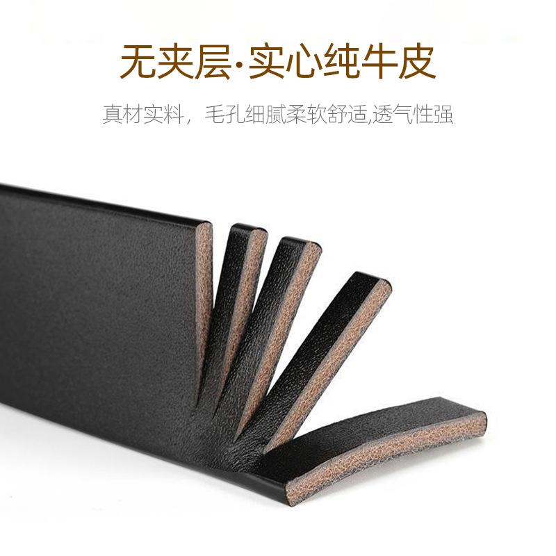 3.8Cm Wide First Layer Cowhide Belt Men'S Pin Buckle Belt Retro No Interlayer Tree Paste Leather Perforated Pin Buckle Belt Strip