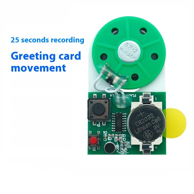 Recording Module Button Control Compact With Double Faced Adhesive Tape Recordable Sound Chip PCB 25 Seconds