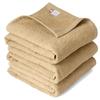oruTa Imabari Towel Bath Towel Set of 3, Thin, Quick Drying, Made in Japan, Natural, 65x120cm, 100% Cotton, Beige