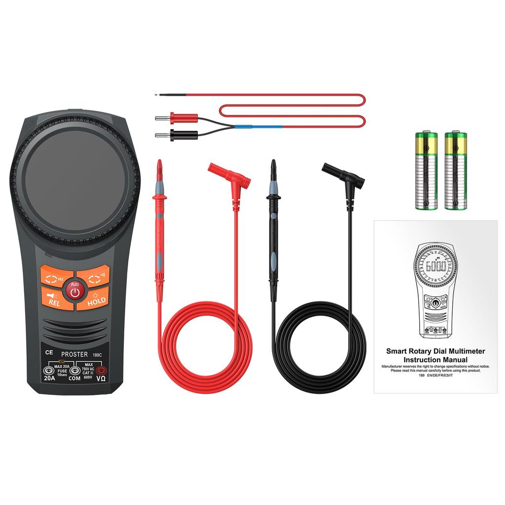 Proster Digital 6000 True NCV Continuity Manual Japanese Instruction Manual Included Multimeter, Counts, RMS, AC/DC Voltage, AC/DC Current,