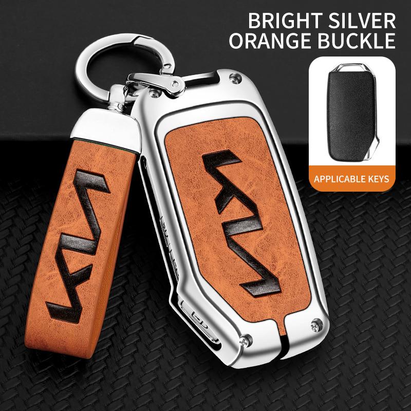 ZincAlloy Leather Car Smart Key Case Protector Shell For KIA Sportage R GT Stinger Sorento Ceed Cerato Forte Niro Soul Telluride