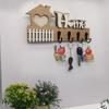 Vintage Wooden Key Hook 4 Hooks Key and Accessory Hanger Wall Storage Rack  Entrance Decoration