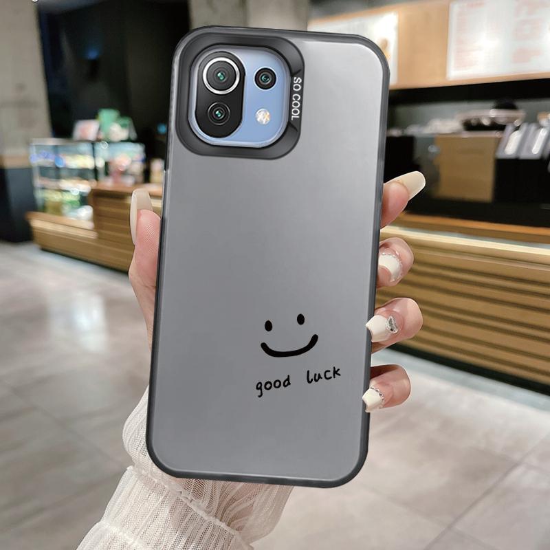 Smiling Face Case For Xiaomi Mi 11 Lite 5G NE 13T PRO 14T Redmi A5 A1 A2 9A Poco C71 Shockproof Hard Back Cover Line Art Sketch