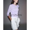 Autumn New Women's Clothing French Lazy Style Single-Breasted Thin Needle round Neck Long Sleeve Knitted Coat 3519129