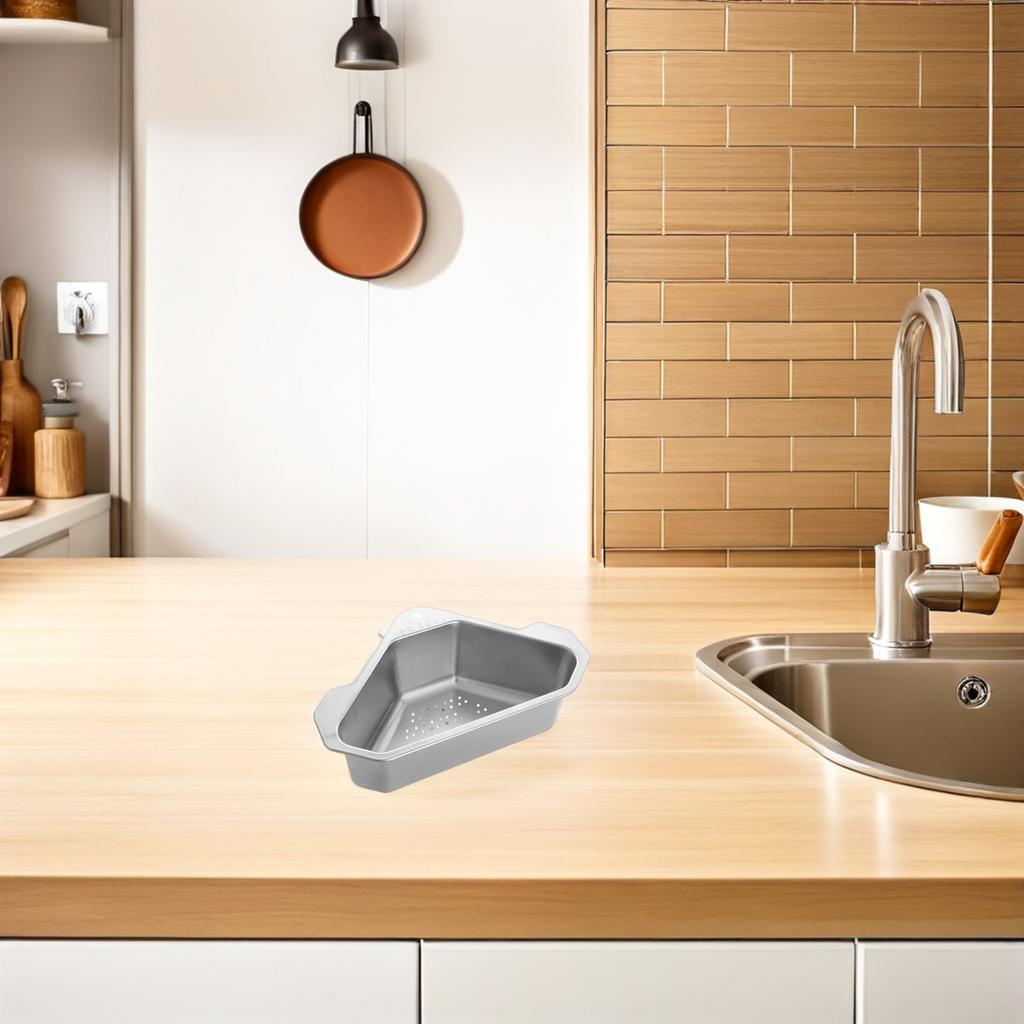 Stainless Steel Sink Drain Basket Multifunctional Kitchen Gadget Easy Clean Rustproof Smooth Edges Design for Cutlery and Waste
