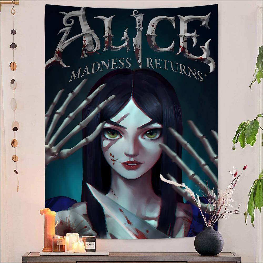 Game AAlice Madness Returns Tapestry Wall Hanging Cheap Hippie Wall Hanging Bohemian Wall Tapestries Mandala Wall Hanging