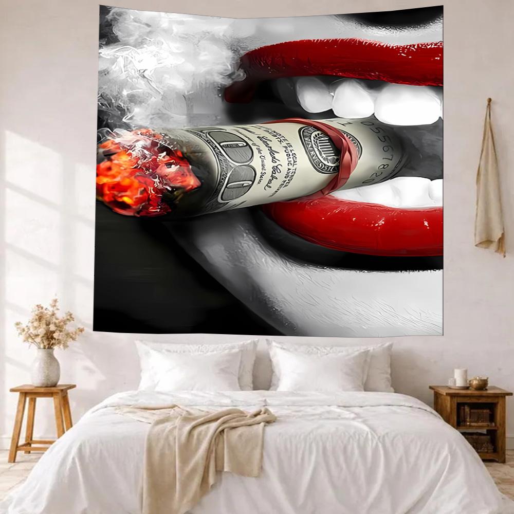 Lips Wall Decor Tapestry Art For Pet Memorial Birthdaywedding Party Backdrop Family Gift