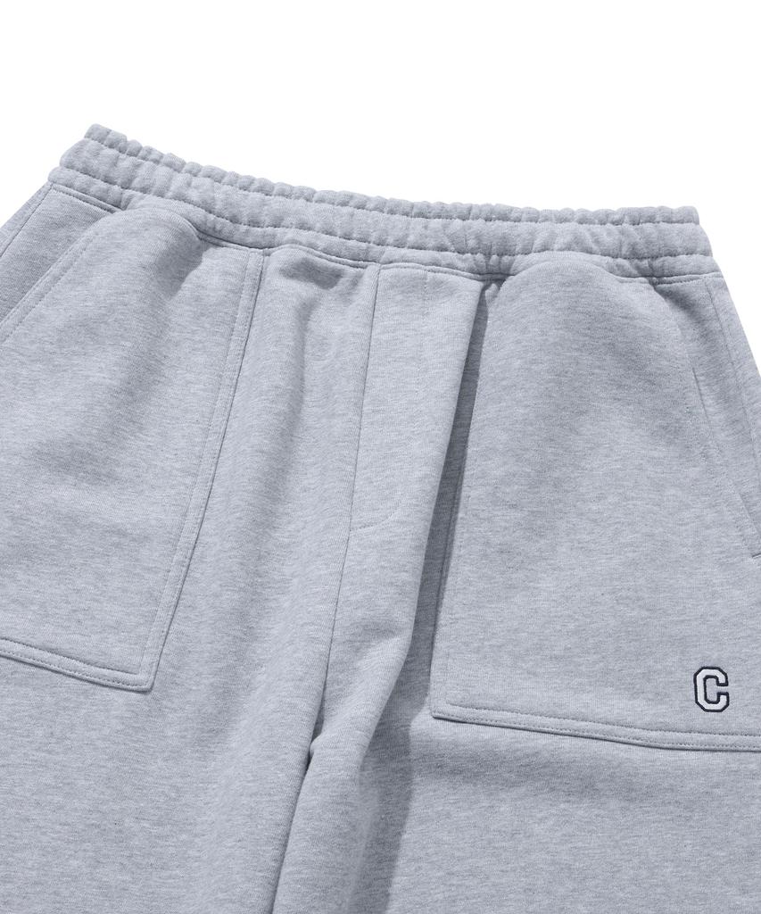 COVERNAT C Logo Sweat Wide Jogger Pants Melange Grey
