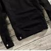 2025 Men's Trendy Slim Fit Denim Jacket - Spring/Autumn Solid Color Casual Top