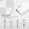 PD 120W 4 porter USB C-lader Hurtiglading 3.0 Type C USB-telefonladere Hurtigladeadapter for Samsung IPhone Xiaomi Huawei