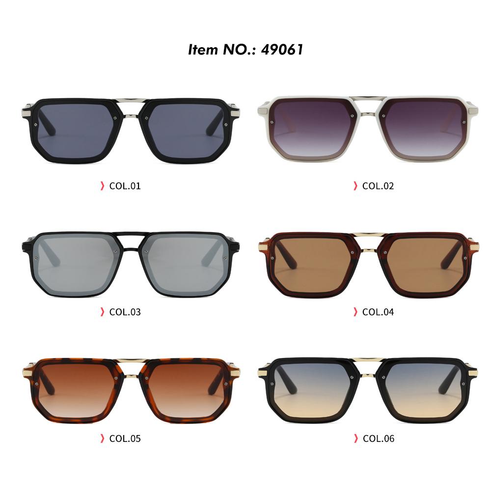 Superhot Eyewear 49061 Fashion 2026 Retro Rectangle Double Bridges Pilot Flat Top Shades Sunglasses
