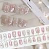 10/30Pcs Oval Fake Nails Art Dyeing Gilding Fake Nails Full Cover Wearable Starlight Design Press On Nails Tips Glitter Aurora