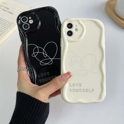 Samsung Galaxy A25 für iPhone 15 Xiaomi Poco X6 Pro Redmi 12c Huawei Honor 90 Handyhüllen NY11 Love Yourself Flower exklusive Creme-Muster Soft Case