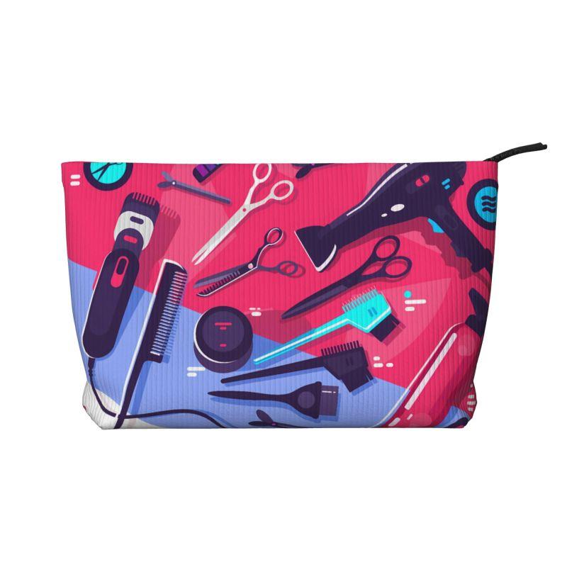 Salon Hair Dressing Tool Pattern Cosmetic Bag Women Large Capacity Makeup Organizer Cosmetic Case Portable Storage Toiletry Bags