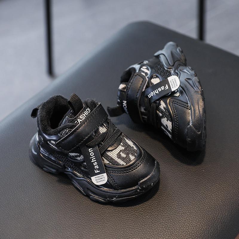 Scarpe vintage alla moda per neonati e bambini piccoli, scarpe da ginnastica invernali per bambini, scarpe in velluto di cotone, scarpe per bambini con suola morbida