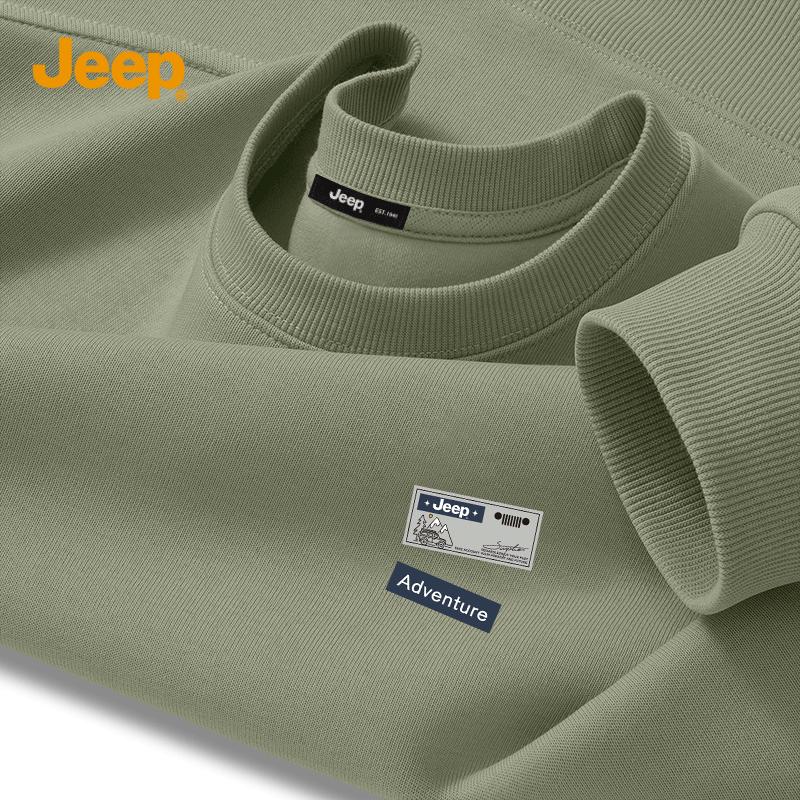 JEEP Men's 2026 Spring Loose Heavyweight Round Neck Sweatshirt