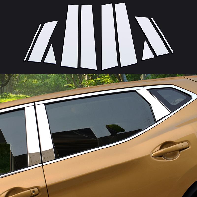 For Nissan Qashqai J11 2014 2015 2016 2017 2018 Car Window Center Pillar Cover Trims Sticker Car Styling Accessories