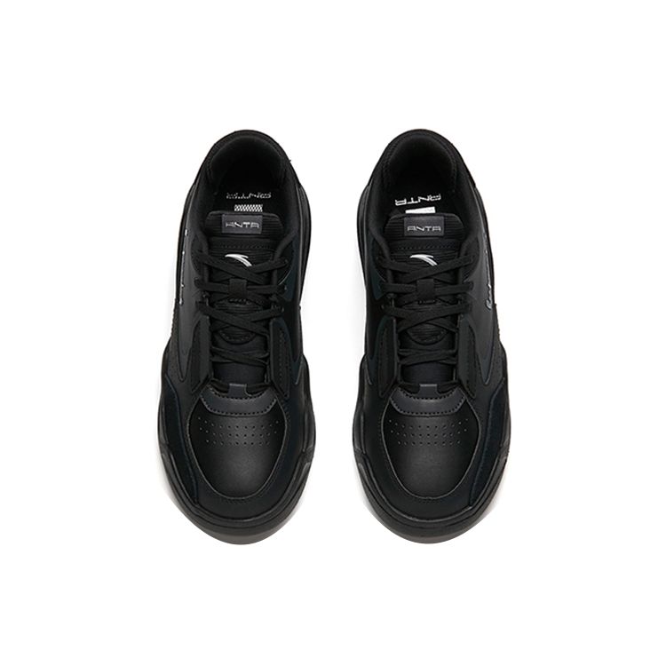 Anta Lifestyle Series Non-Slip Breathable Low-Top Skate Shoes Women Sneakers Black Gray 122148092R-4
