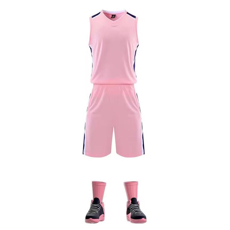 

Men s Ultra-Fast Drying Basketball Jersey with Custom Numbers - Student Team Uniform Set S розовый