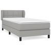 3126213 vidaXL Divan Bed with Mattress Light Grey 90x200 Cm Fabric