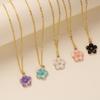 1pcs New Flower Pendant Necklace For Women Romantic Cherry Blossom Choker Girls Party Wedding Neck Jewelry Accessories Gift