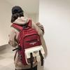 Schoolbag Large-capacity Student Backpack Female Hong Kong Style Brand Middle School Student High School Student Schoolbag Male Contrasting Color 