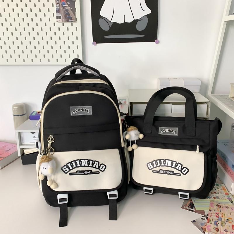 Рюкзак для школьников средней школы с цветными блоками — фото 14