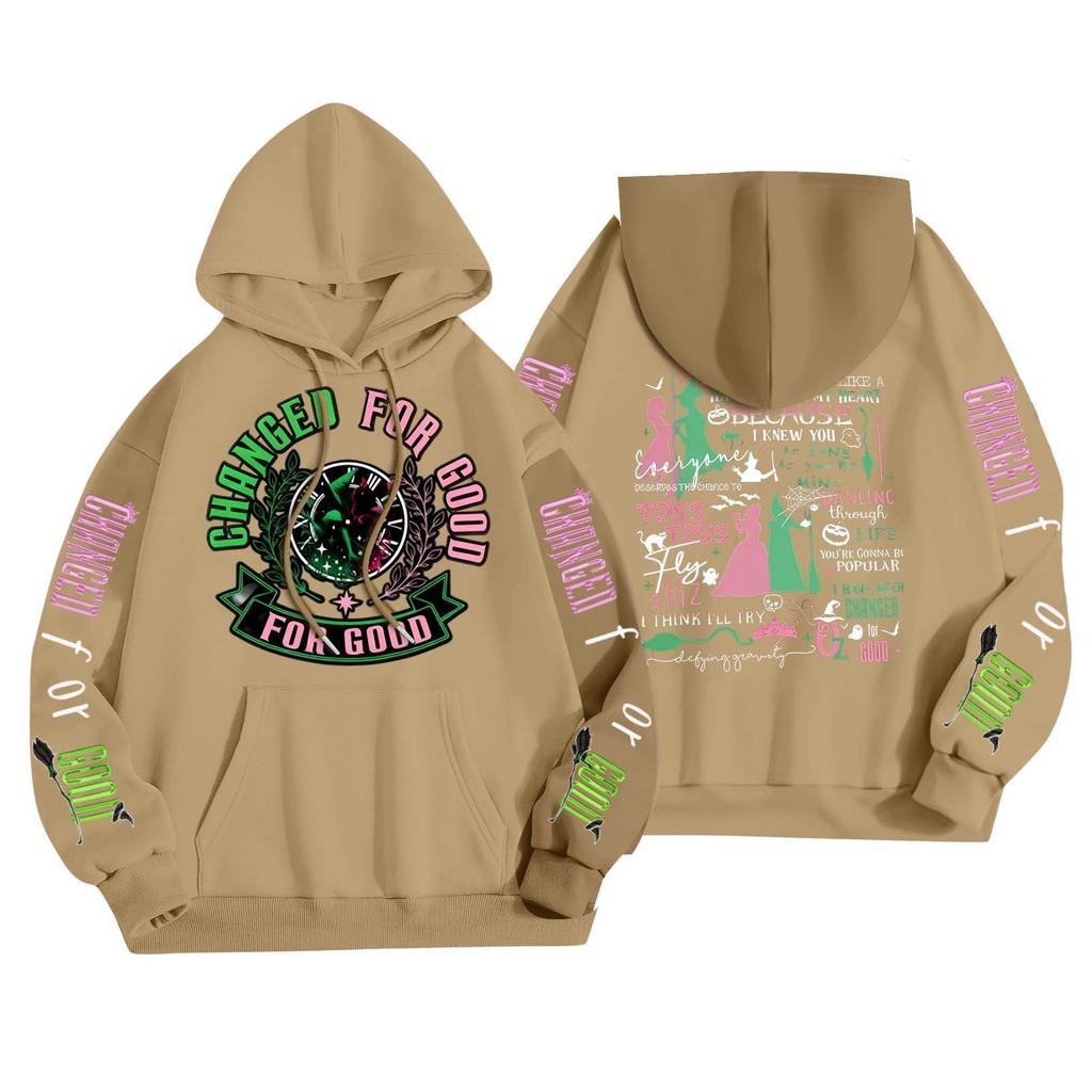 Women's Fashionable Casual Hooded Long Sleeved Printed Sweatshirt