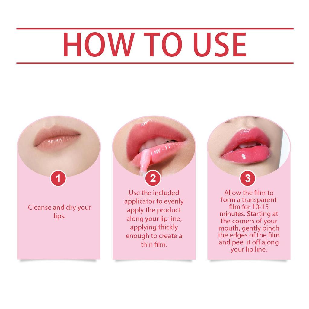 AMZ Peel-Off Lip Tint (Rose Red) – Moisturizing, Glossy, Easy-to-apply, Natural-looking, Smudge-proof, and Portable for Everyday Use