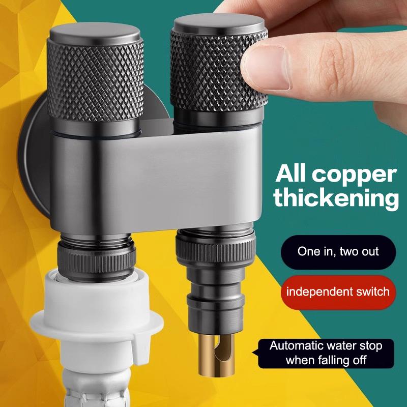 Stainless Steel One-Point Two-Water Angle Valve One-Inlet Two-Outlet Water Diverter Valve Independent Control Corner Valve