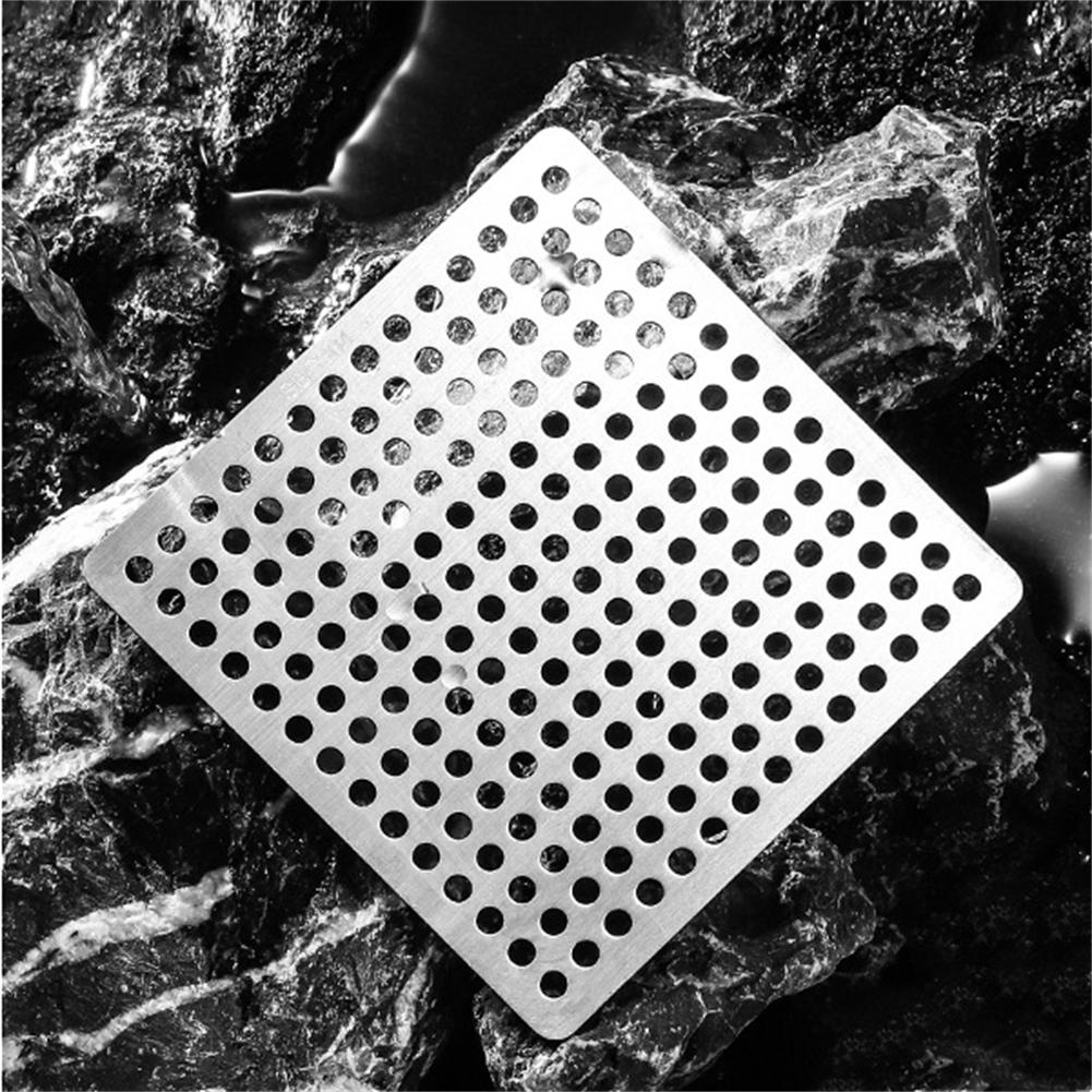 Square Drain Cover Stainless Steel Bathroom Shower Sink Strainer Drain Hair Filter Cover Bathroom Kitchen Sink Drain Protector