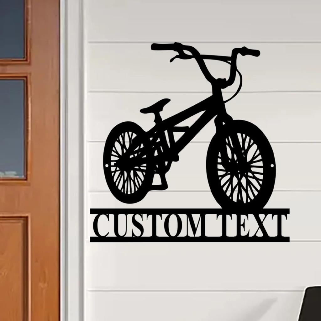 Custom BMX Bike Metal Wall Art, Personalized Bicycle Racing Name Sign Home Decor, BMX Biker Gift