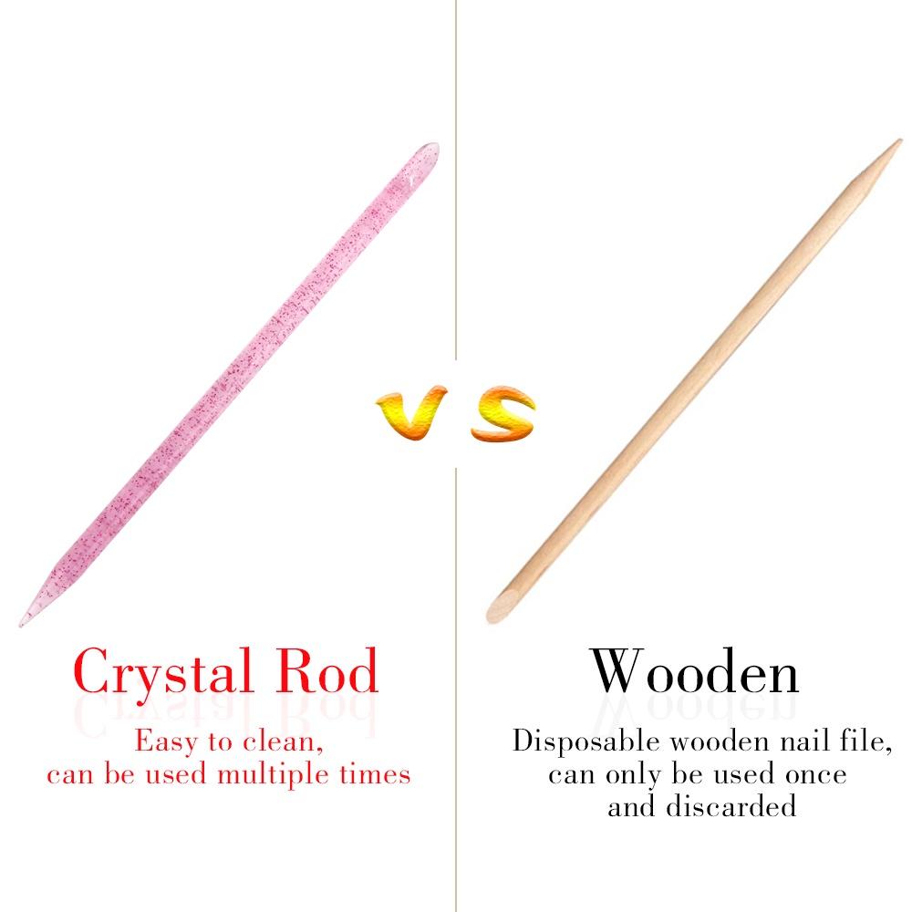 50 st Crystal Stick Nail Art Nagelbandstryckare Återanvändbar Dubbla End Remover Nagelband Återväxt Pedikyr Naglar Manikyr Verktyg