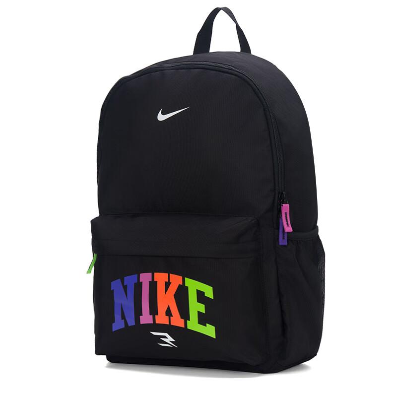 Nike 21L Logo Simple Large Capacity Polyester Backpack Medium Unisex Backpack Black N32533091GS-006