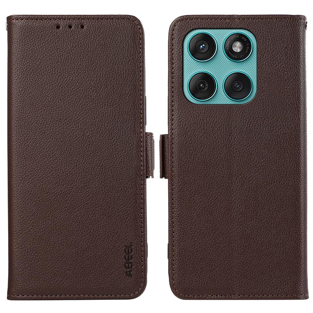 ABEEL Für Motorola Edge 60 5G/60 Fusion 5G Hülle Leder mit Litschi-Textur RFID-blockierende Handyhülle